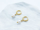 Simple Pearl Hoops