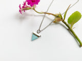 Turquoise Triangle Necklace Silver